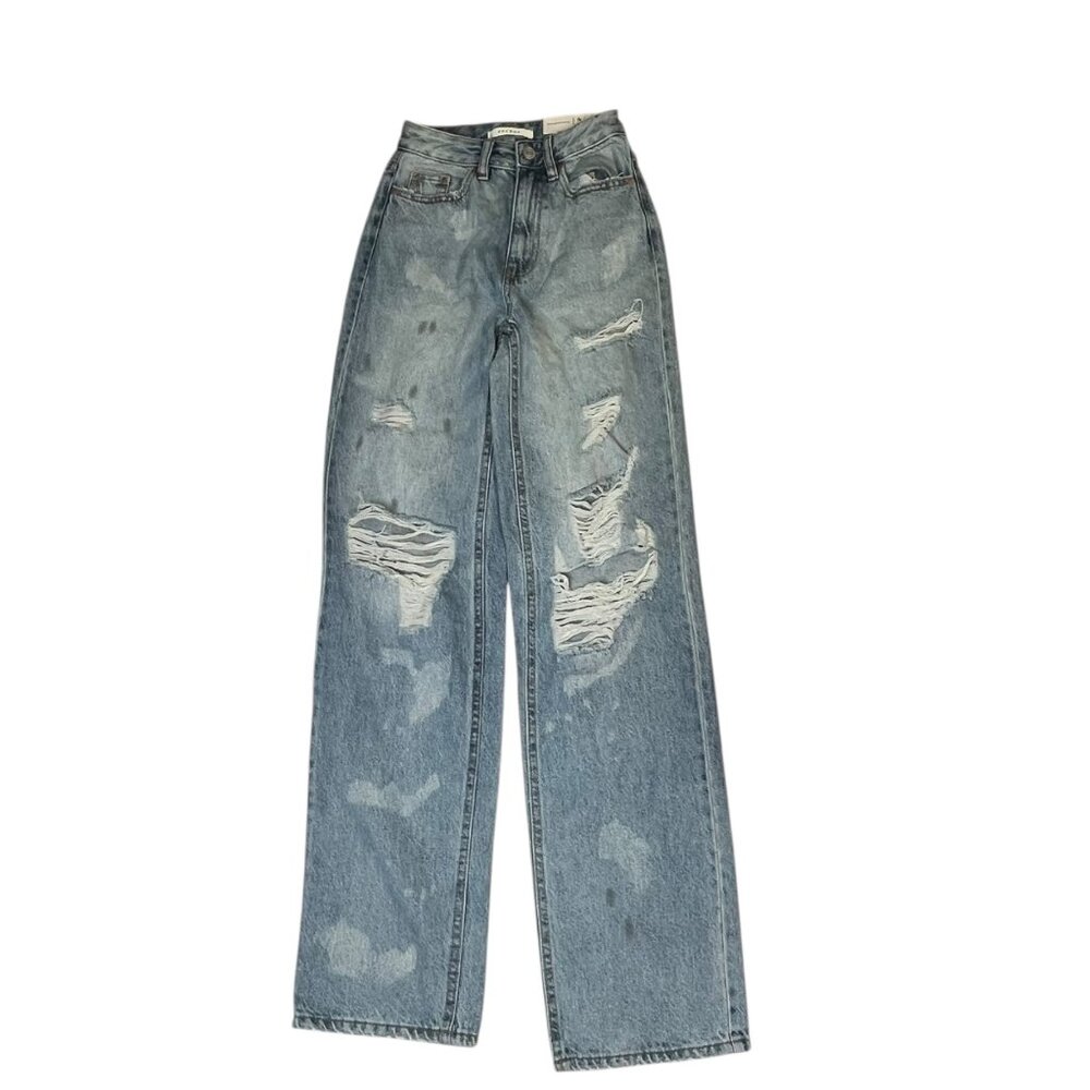 PacSun Womens 90s Boyfriend Fit Distressed Light Wash Jeans Size 22